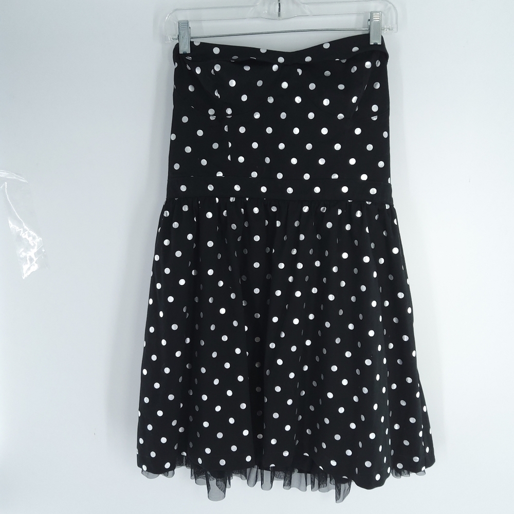 BLACK POPPY XL POLKA DOT PARTY DRESS
